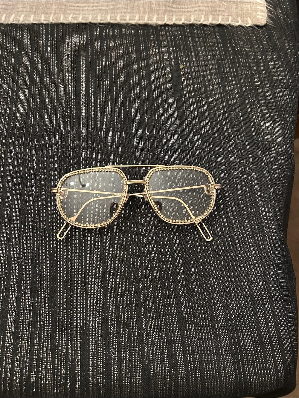 Gold Frame Crystal-Trim Sunglasses - Women Accessories